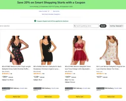 BELLEVINO Women’s Mid-Thigh Babydoll Dress Auto 20% Off Applied.