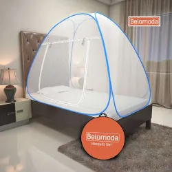 BELOMODA Single Blue 1 Polyester Washable Adults Mosquito Net (Blue, White, Tent)