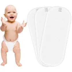 Bembika 3-Layer Micro Fiber Inserts for Cloth Diaper,Reusable Washable Diaper Liners for Baby Cloth Diapers (Pack of 3)