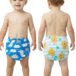 Bembika Baby Training Pant Soft Cotton Reusable Potty Training Pants For Kids Leak-Resistant, Padded Underwear For Babies To Support Diaper Free Transition (M Size For 12-18 Months Pack Of 2...