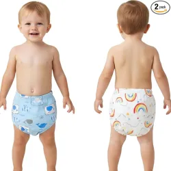 Bembika Baby Training Pant Soft Cotton Reusable Potty Training Pants For Kids Leak-Resistant, Padded Underwear For Babies To Support Diaper Free Transition (L Size For 18-24 Months Pack Of 2...