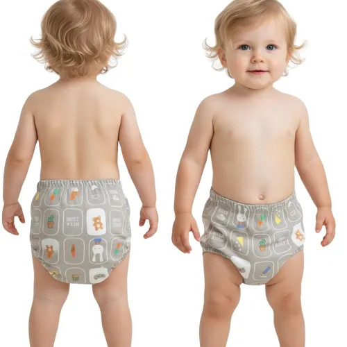 Image of Bembika Baby Training Pant Soft Cotton Reusable Potty Training Pants For Kids Leak-Resistant, Padded Underwear For Babie