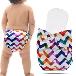 Bembika A Plus Printed Cloth Diaper with Polar Fleece-4 Layer Inserts for Babies Washable & Reusable Cloth Nappies for Baby Leakproof and Wetfree Adjustable Cloth Diapers -(BE2709)