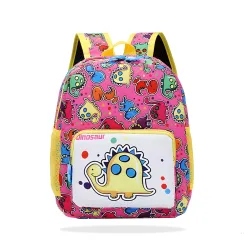 BEMBIKA Kindergarten Cute Cartoon Kids School Bag for Boys and Girls, Toddler Preschool Plush Travel Schoolbag, Perfect Book Bag, Casual Backpack for Kids � (Dino Pink)