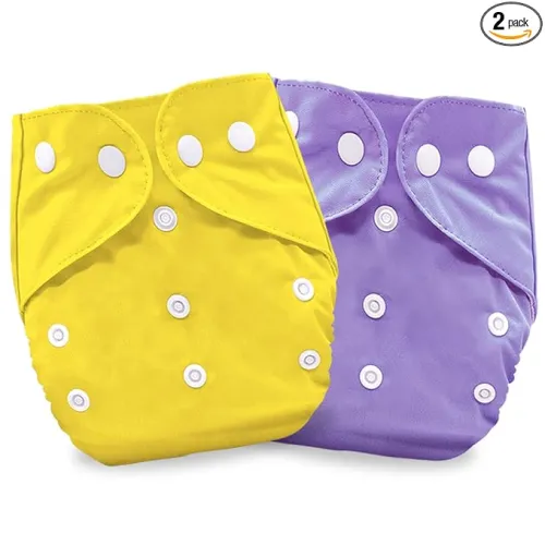 Image of Bembika Baby Pocket Cloth Diapers with Double Gusset, Reusable Cloth Diapers Washable Adjustable Cloth Diapers One Size 