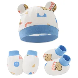 Bembika Cotton Baby Mittens and Socks Set (0-3 Months)