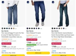Ben Martin Mens Jeans at minimum 68% Discount
