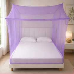 BENAVJI Foldable Machardani Single Bed | Pure Cotton Mosquito net (Purple, 3.5FT X 6FT) | Strong, Breathable, Lightweight, Portable & Ideal for Daily Usage | Full Protection for Home & Trave...