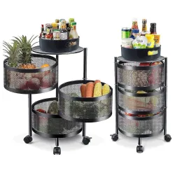 BENAVJI Metal Kitchen Trolley Storage Basket