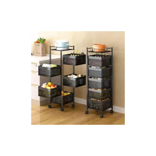 Image of BENAVJI Metal Square Kitchen Trolley Baskets