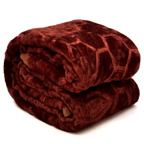 Image of BENAVJI Mink Floral Embossed Super Soft AC Bed Velvet for Winter Blanket