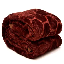 BENAVJI Mink Floral Embossed Super Soft AC Bed Velvet for Winter Blanket