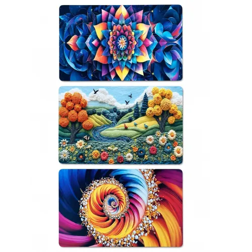 Image of BENAVJI Rubber Bath Mat Combo Pack of 3, 23 x 14 Inch, Rectangular, Multicolor