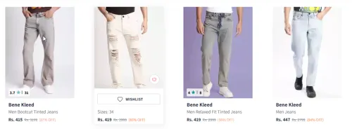 Image of Bene Kleed Men's Jeans at minimum 80% Discount