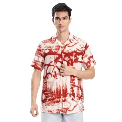 BENE KLEED Men Resort Collar Abstract Print Shirt