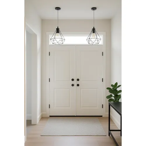 Image of BENE Leon Geometric Pendant Lamp (Black, Pack of 2)