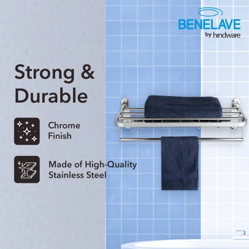 Image of Benelave Stainless Steel Wall Shelf  (Number of Shelves - 1, Steel)