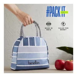 United Colors of Benetton Insulated Lunch Bag Blue Lightweight