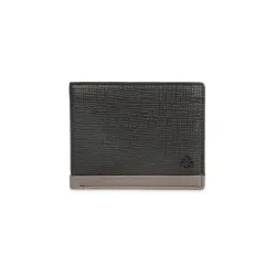 Benetton Men RFID Slim Leather Wallet Black (8 Card Slots)