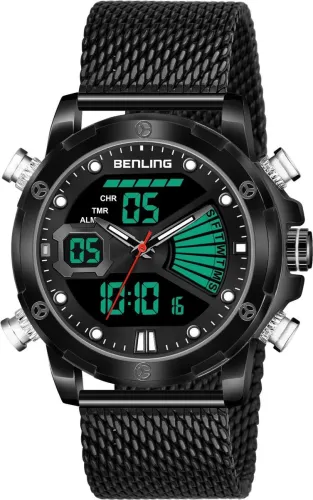 Image of Benling BL-1038-BLK-BLK Analog-Digital Watch for Men