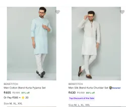 Benstitch Mens Ethnic Sets Upto 86% Off
