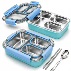 Bento Pro 3 Compartment Stainless Steel Lunch Box - 710 ml