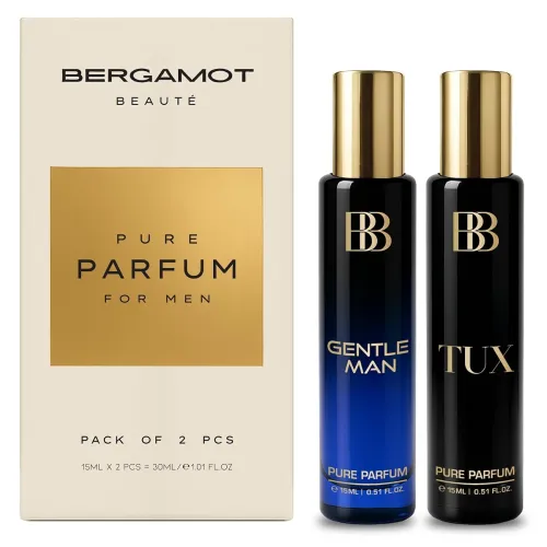 Image of Bergamot Beaute Gentleman & Tux Perfume Luxury Gift Set for Men Long Lasting Combo With Amber Musk & Leather 2 x 15 ml T