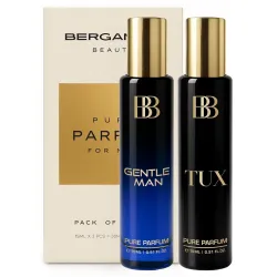 Bergamot Beaute Gentleman & Tux Perfume Luxury Gift Set for Men Long Lasting Combo With Amber Musk & Leather 2 x 15 ml T