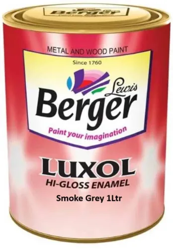 Image of Berger Luxol Hi Gloss Smoke Grey Enamel Wall Paint (1 L)