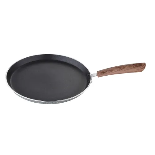 Image of BERGNER Alpine Forged Aluminium Non-Stick Flat Tawa, 28 cm, Induction Base, Grey.