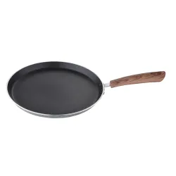 BERGNER Alpine Forged Aluminium Non-Stick Flat Tawa, 28 cm, Induction Base, Grey.