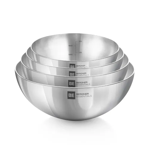 Image of Bergner BE Essentials 4 Pcs Set Triply Stainless SteelDeep Tasra - 18cm (1L), 20cm (1.5L), 22cm (2L) and 24cm (2.5L)