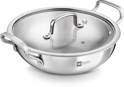 Image of BERGNER BE Essentials Girisha Triply Stainless Steel Kadhai 26 cm diameter