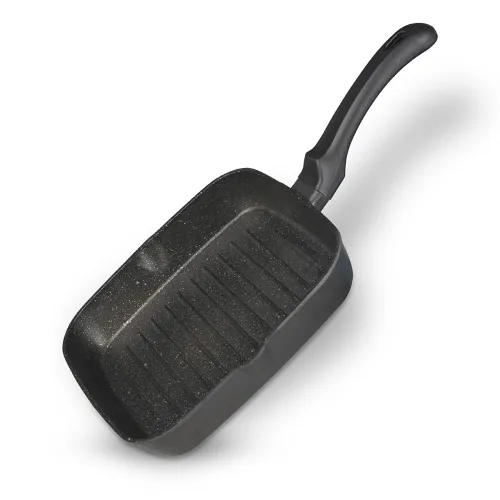 Image of BERGNER Black Diecast Aluminium Square Grill Pan 24cm