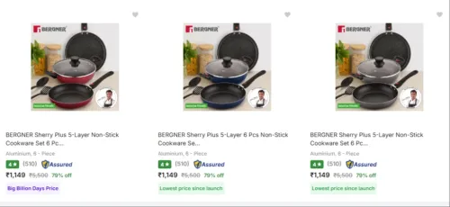 Image of BERGNER Cookware Sets at minimum 80% Discount