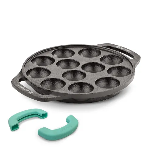 Image of Bergner Eco Cast Iron Appampatra with 12 Pits, Loha Appam Pot/Appam Maker