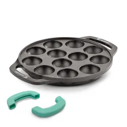 Bergner Eco Cast Iron Appampatra with 12 Pits, Loha Appam Pot/Appam Maker