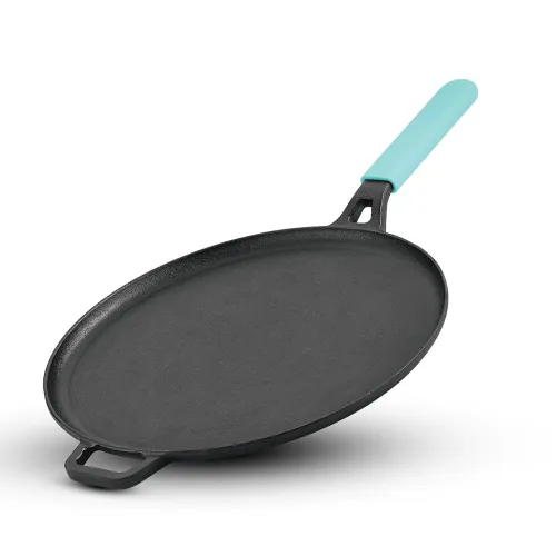 Image of BERGNER Eco Cast Iron 28cm Dosa Tawa, for Healthy Cooking, Pre-Seasoned, Even Heat Distributor, Retains Heat to Enhance 