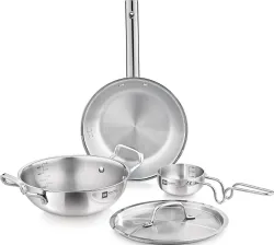 Bergner Essentials Triply 4-Piece Cookware Set