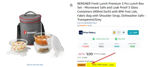 Image of BERGNER Fresh Lunch Premium 3 Pcs Lunch Box Set