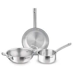 Bergner TriPro 3 Pcs Tri-Ply Stainless Steel Induction Bottom Cookware Set - 22cm