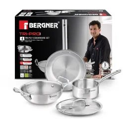 Bergner Tripro Triply Stainless Steel 4 Pc Cookware Set