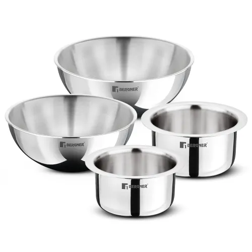 Image of Bergner TriPro Tri-Ply Stainless Steel 4 Pcs Cookware Combo