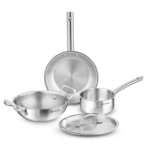 Image of Bergner Tripro Triply Stainless Steel 4 Pc Cookware Set