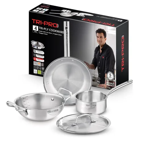 Image of Bergner Tripro Triply Stainless Steel Cookware Set * set of 4