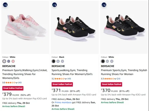 Image of BERSACHE Running Shoes at minimum 92% Discount