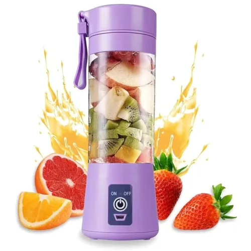 Image of Best 6 Blade Portable Electric Mini USB Bottle Juicer Blender, Rechargeable Hand Juicer, Fruit Juice Maker Portable Blen