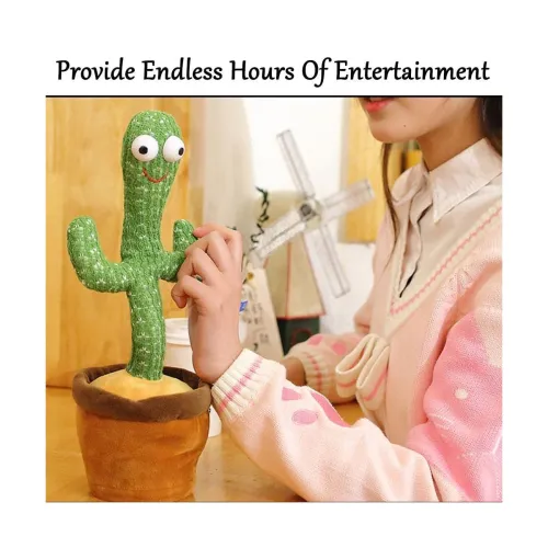 Image of Bestie toys CHEEKU Dancing Cactus Talking Toy, Cactus Plush Toy (Green)