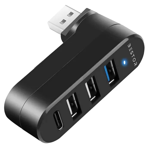 Image of Bestor 4-Port USB 3.0 Hub with 3 USB Ports & 1 USB-C Port