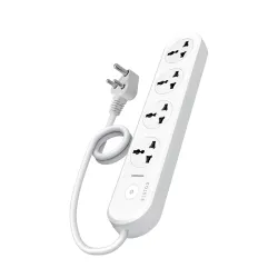Bestor VoltEdge Extension Board 1500W Power Converter with 4 Universal Sockets, 1.5M Cord, Master Switch, Power Converter with 4 Universal Sockets, 1.5M Cord, Master Switch, LED Indicator, Child Safety Shutter, 3-Pin Multi Plug for Home Appliances (W...